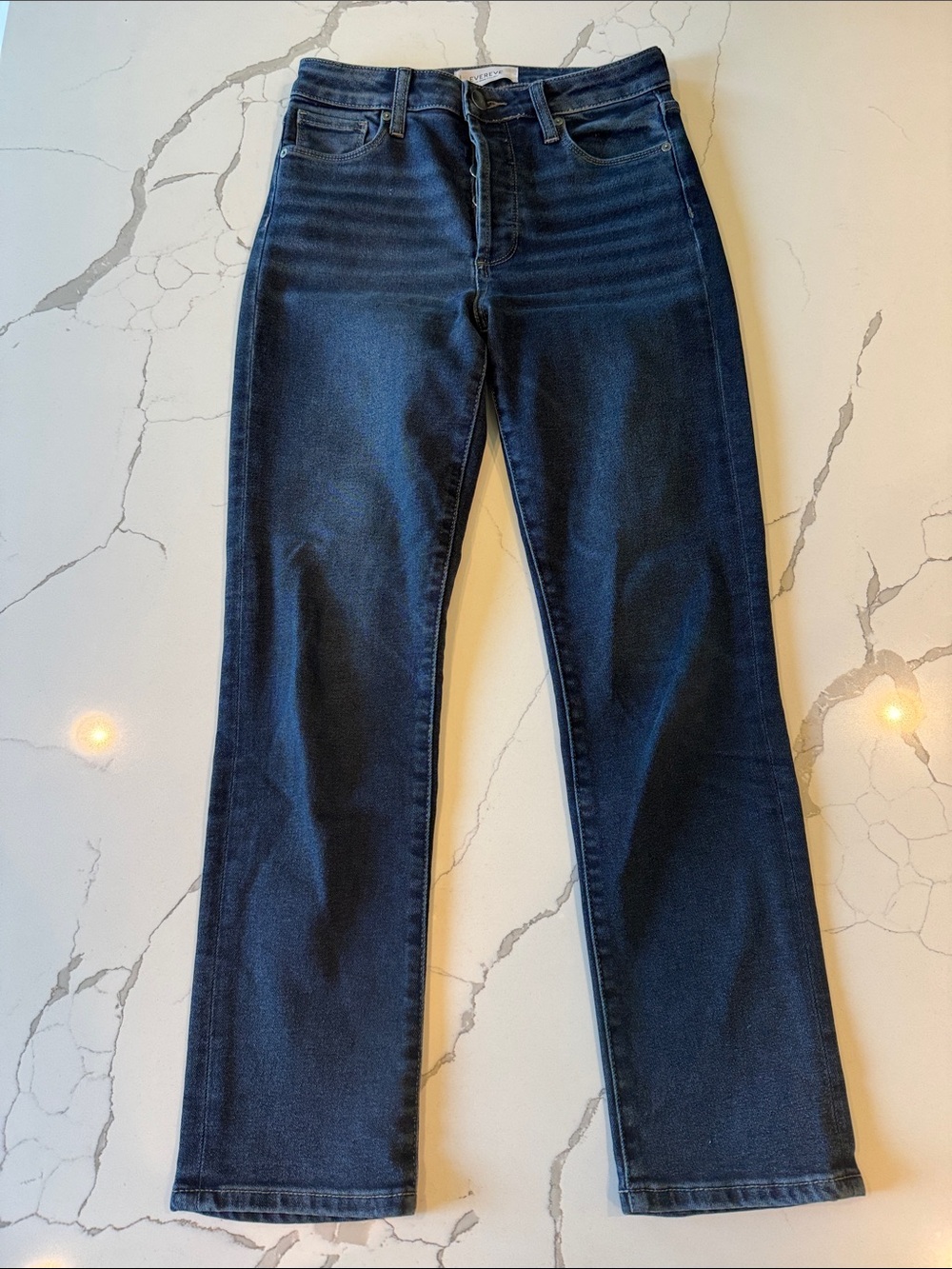 Evereve Women's Dark Blue Straight Leg Jeans